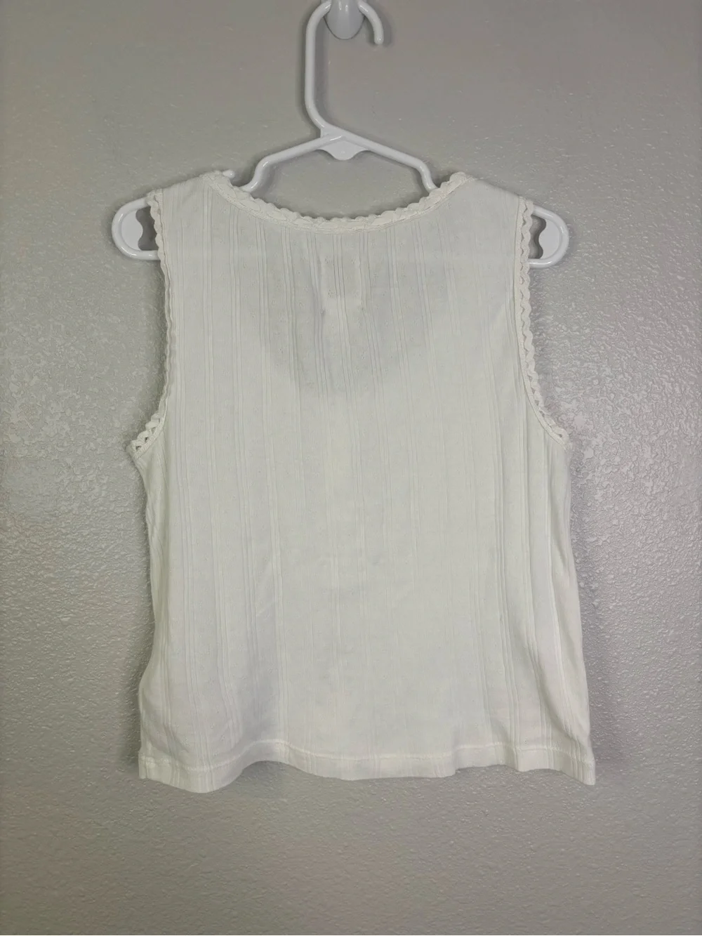 GAP x Doen White Ribbed Sleeveless Tank with Button Henley